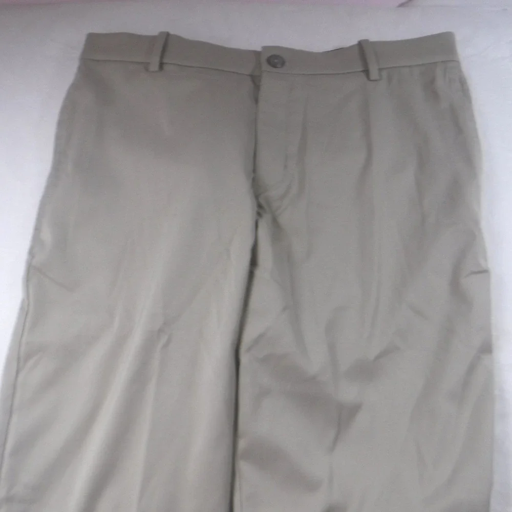 Nike Dri-FIT Mens‎ Golf Pants Khaki Tan Flat Front Stretch Trousers Size 36 x 35